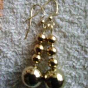 WOW-GOLD BEAD EARRINGS-1 INCH